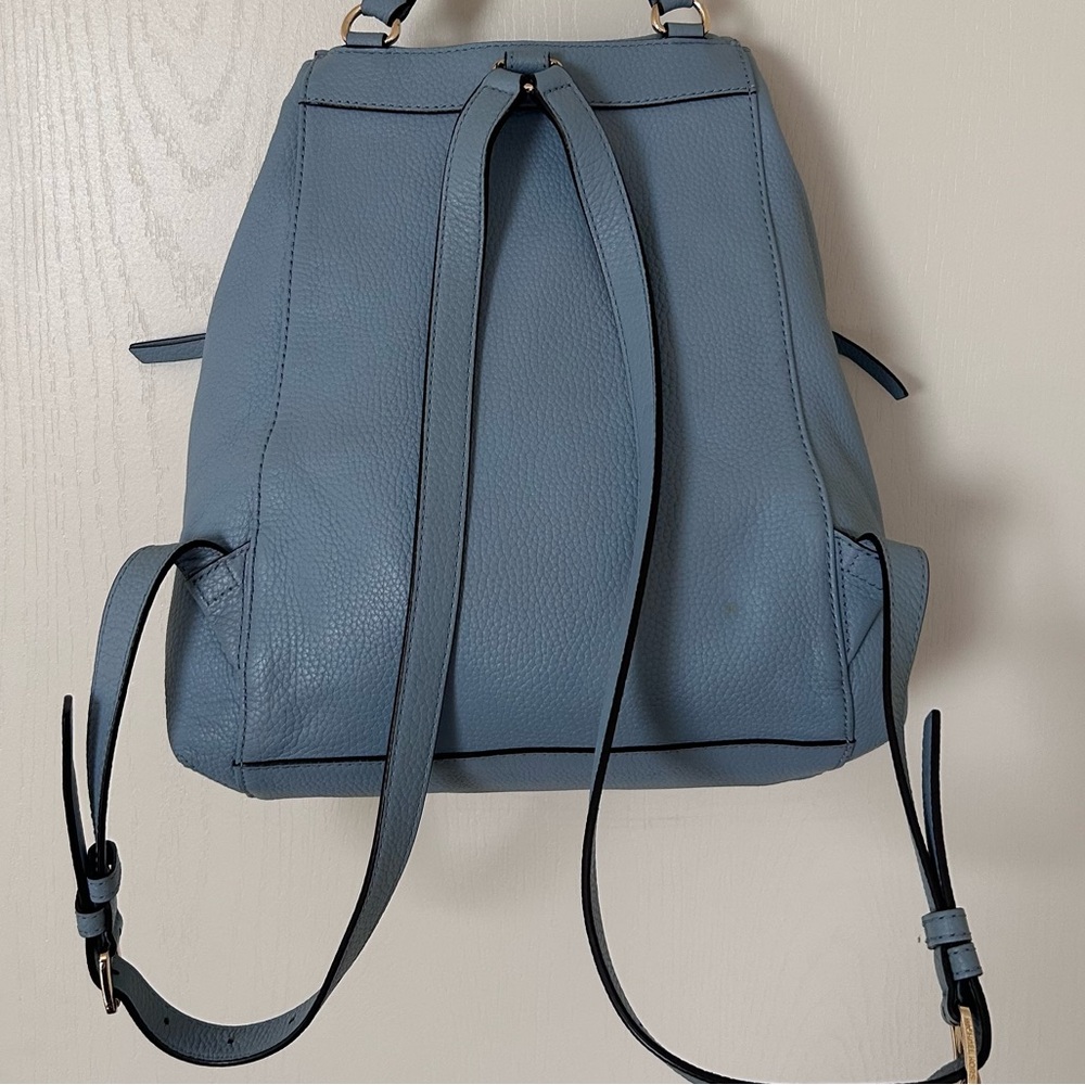 Gold Studded | Drawstring Flap Backpack | Pale Blue - Picture 7 of 17
